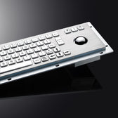 D-8635G-S IP65 68 tuşlu paslanmaz çelik trackball'lu metal klavye