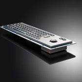 D-8602 IP65 67 tuşlu paslanmaz çelik trackball'lu metal klavye