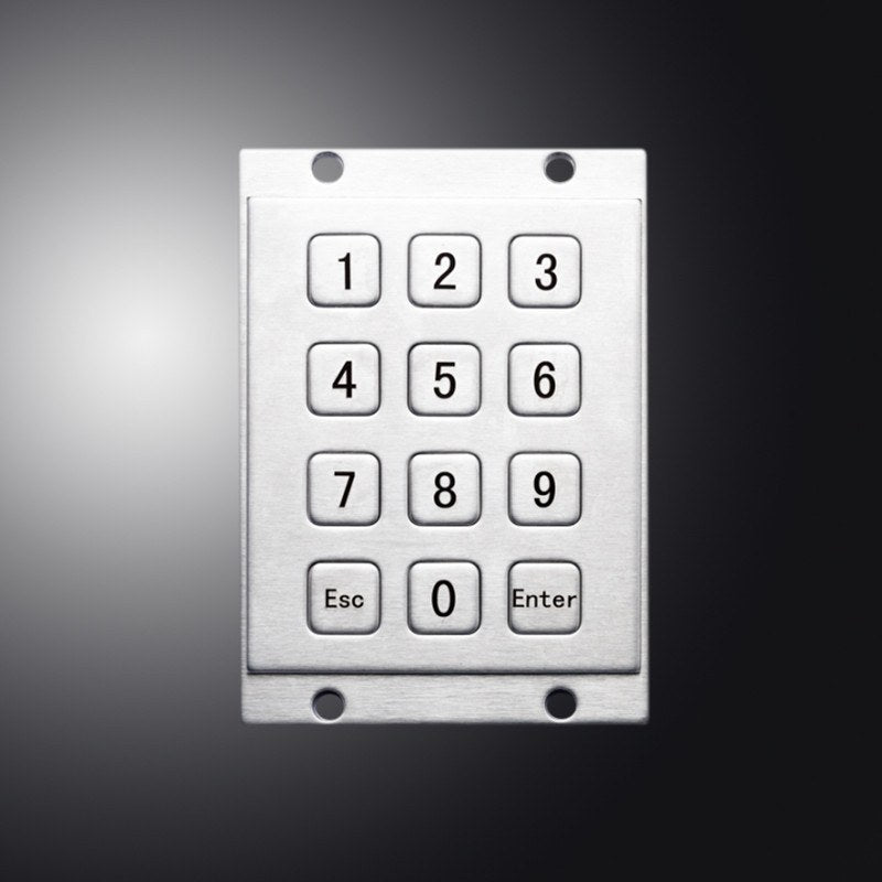 D-8208 IP54 12 tuşlu paslanmaz çelik metal nümerik tuş takımı
