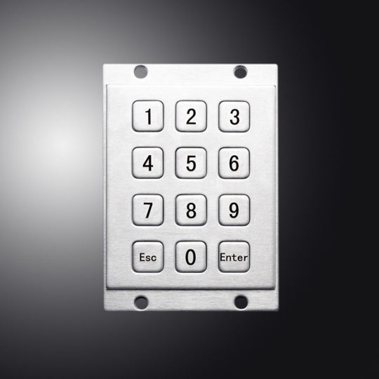 D-8208 IP54 12 tuşlu paslanmaz çelik metal nümerik tuş takımı
