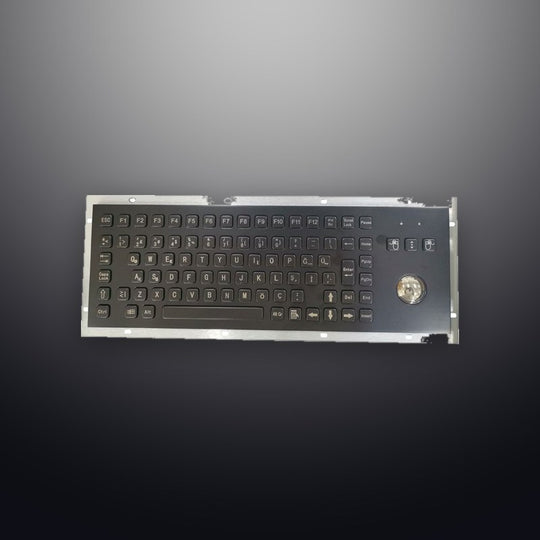 D-8606G-B IP65 3 tuşlu paslanmaz çelik trackball'lu metal klavye