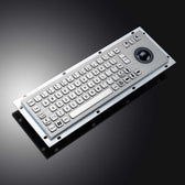 D-8635G IP65 68 tuşlu vandal dayanımlı paslanmaz çelik trackball'lu metal klavye