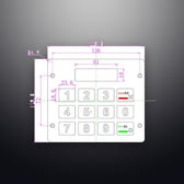 D-8221 IP65 12 tuşlu metal nümerik tuş takımı