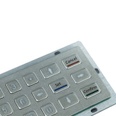 D-8206 BG IP65 18 tuşlu aydınlatmalı vandal dayanımlı metal nümerik tuş takımı