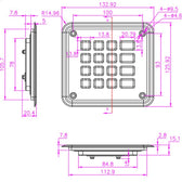 D-87109 IP67 16 tuşlu silikon metal nümerik tuş takımı