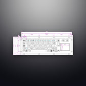 D-8635T Backlight IP65 3 tuşlu aydınlatmalı paslanmaz çelik touchpad'li metal klavye