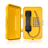 Weatherproof telephone with full keypad and door