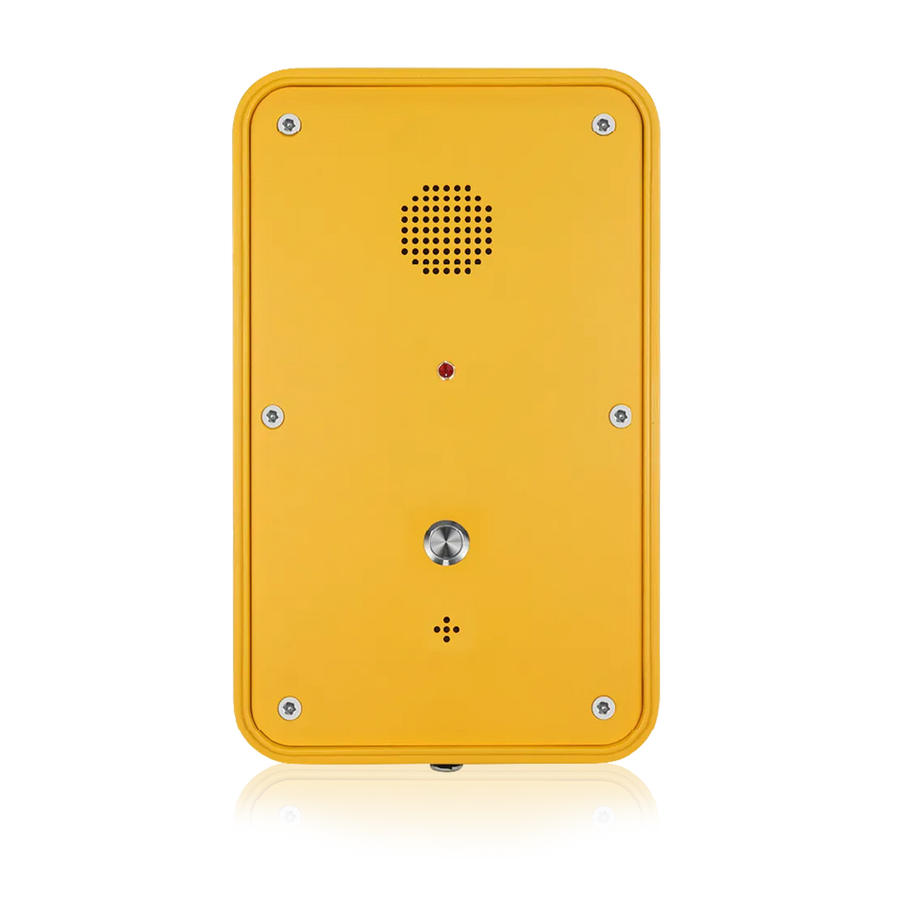 Hands-free weatherproof telephone without a door