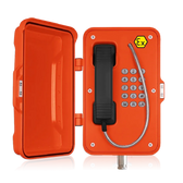 Explosion-proof telephone with door and keypad