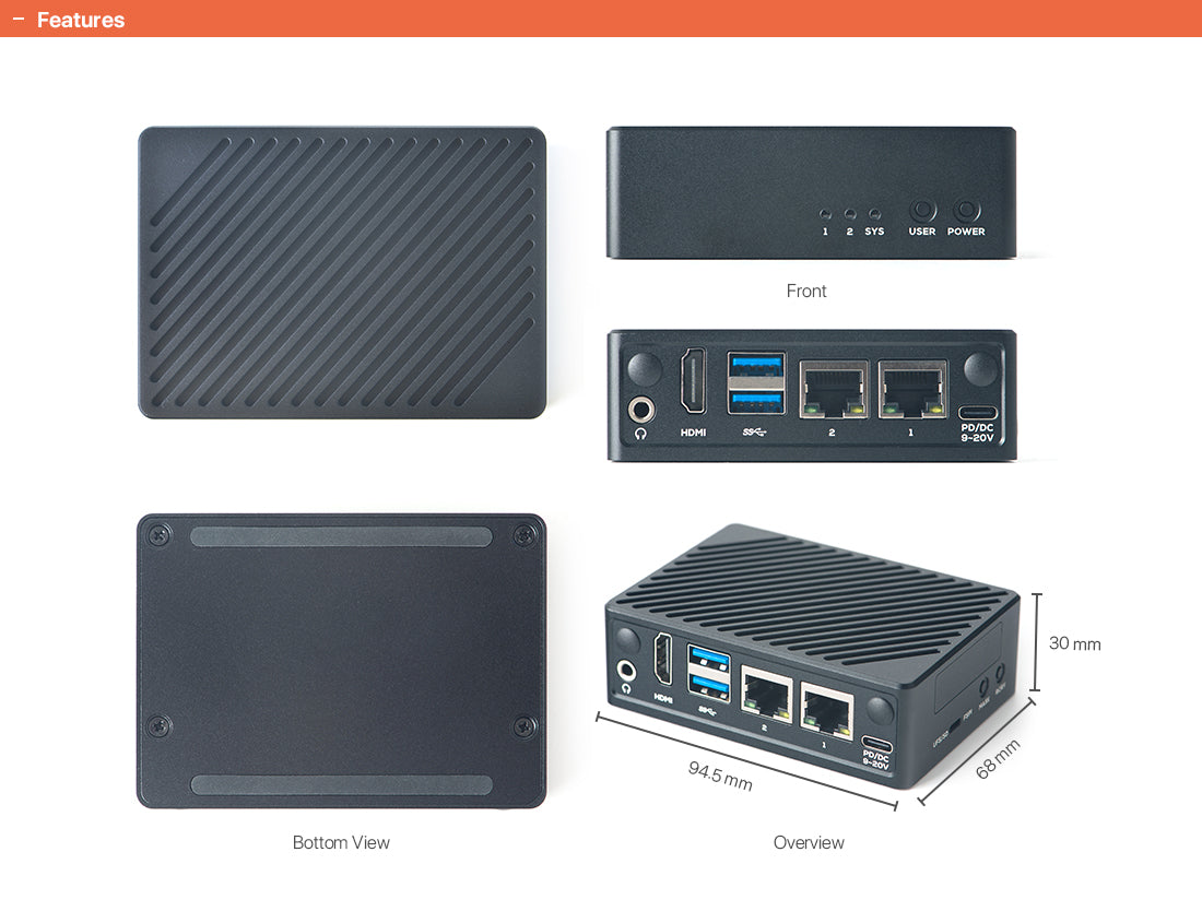 Friendly Elec NanoPi M5 RK3576 AI Geliştirme Kartı | 6 TOPS NPU | Çift Gigabit Ethernet | NVMe SSD
