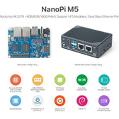 Friendly Elec NanoPi M5 RK3576 AI Geliştirme Kartı | 6 TOPS NPU | Çift Gigabit Ethernet | NVMe SSD