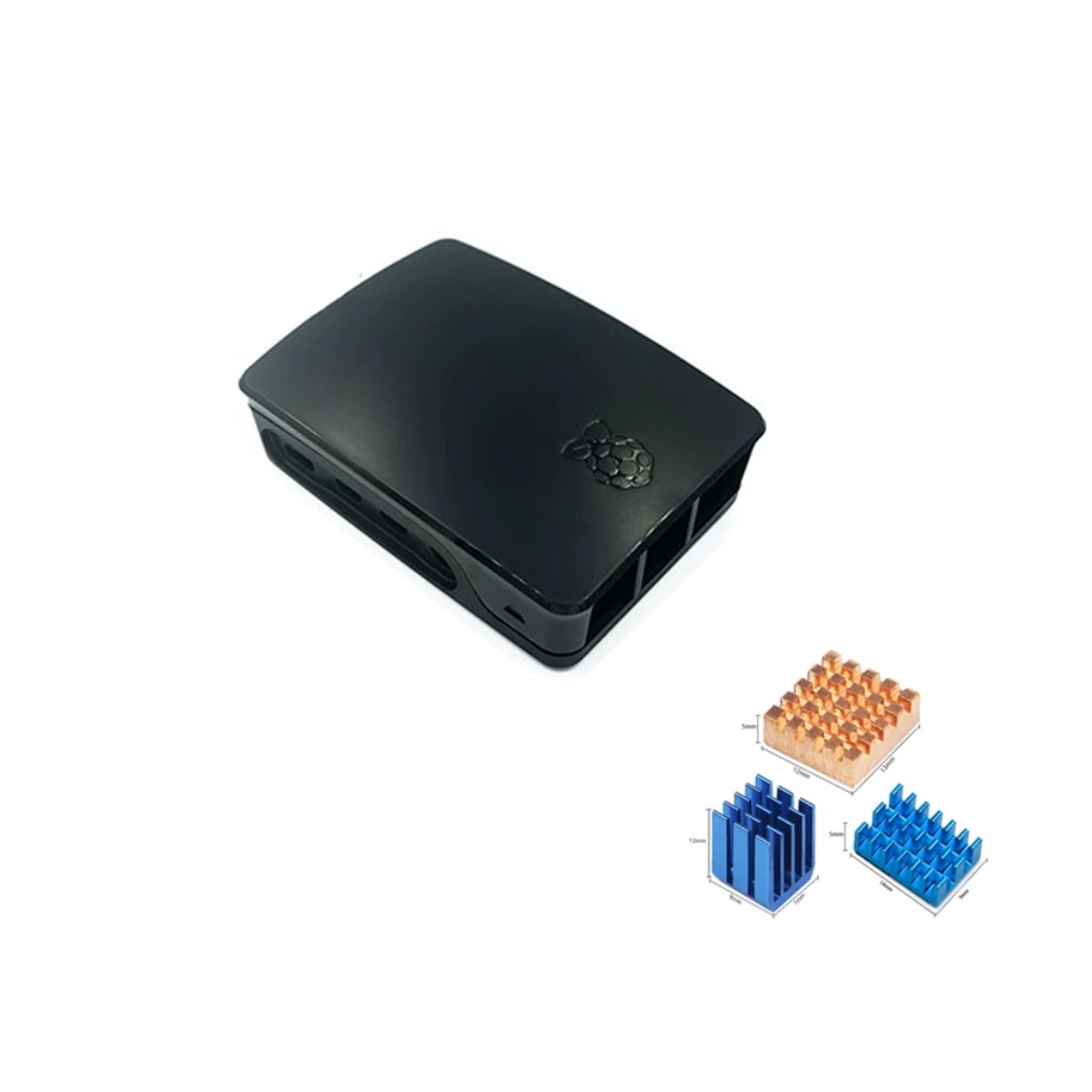 Raspberry Pi 3B+/4B ABS Soğutmalı Kasa — Siyah Gövde + Soğutma Plakası