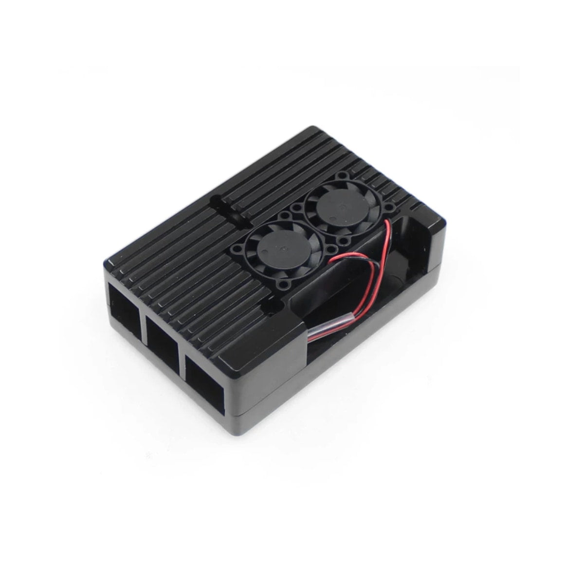 Raspberry Pi 4B Çift Fanlı Alüminyum Soğutma Kasası — Siyah