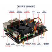 Raspberry Pi 4B NASPi 2,5 inç SATA NAS Depolama Kasası — HDD Yuvası