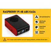 Raspberry Pi 4B ABS LED Fanlı Soğutma Kasası — Siyah / Kırmızı