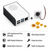 Raspberry Pi 4B ABS LED Fanlı Soğutma Kasası — Beyaz / Siyah