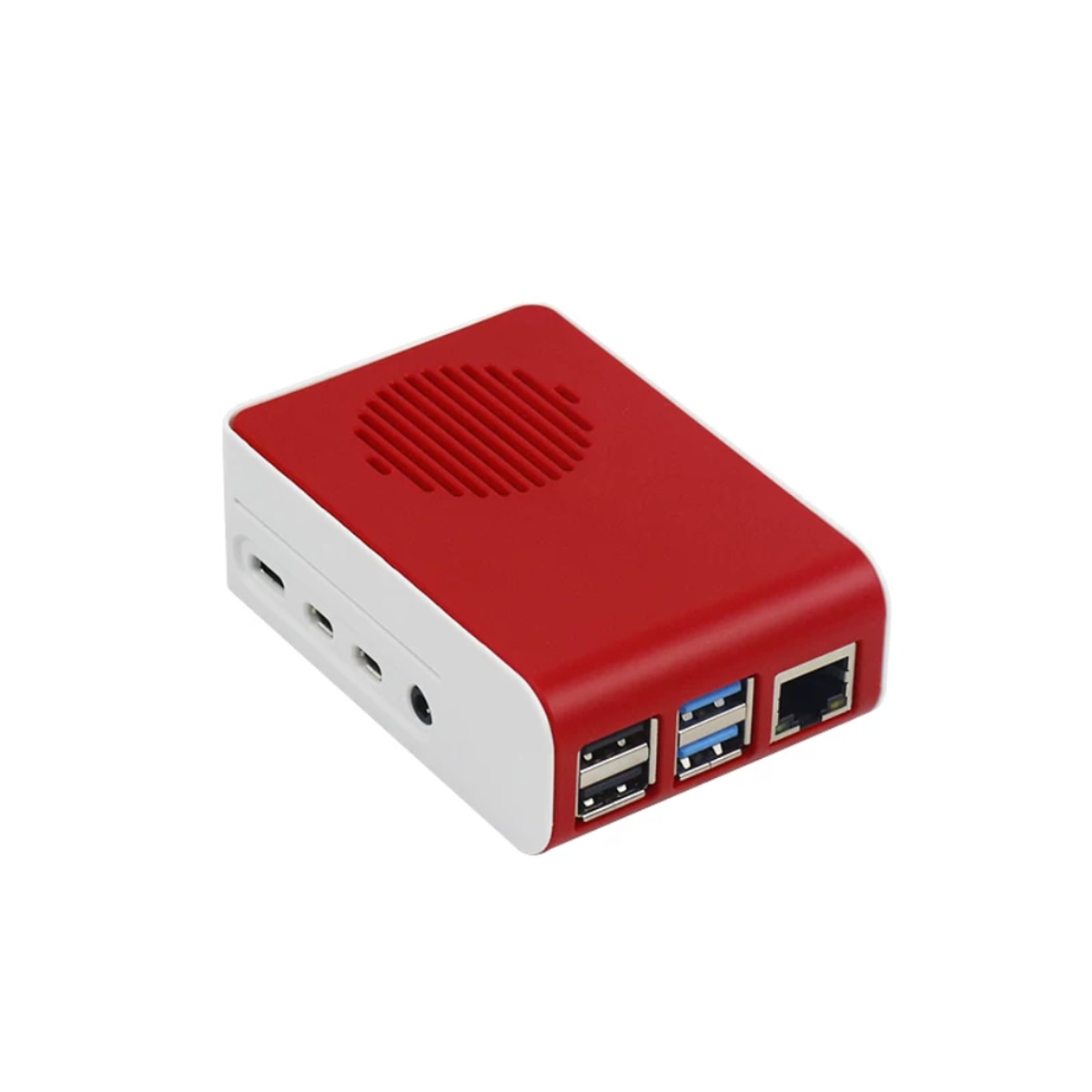 Raspberry Pi 4B ABS LED Fanlı Soğutma Kasası — Kırmızı / Beyaz