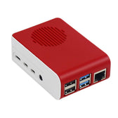 Raspberry Pi 4B ABS LED Fanlı Soğutma Kasası — Kırmızı / Beyaz