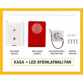 Raspberry Pi 4B ABS LED Fanlı Soğutma Kasası — Kırmızı / Beyaz