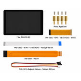 Raspberry Pi 5/4B 7 inç DSI Kapasitif Dokunmatik LCD — 1024×600