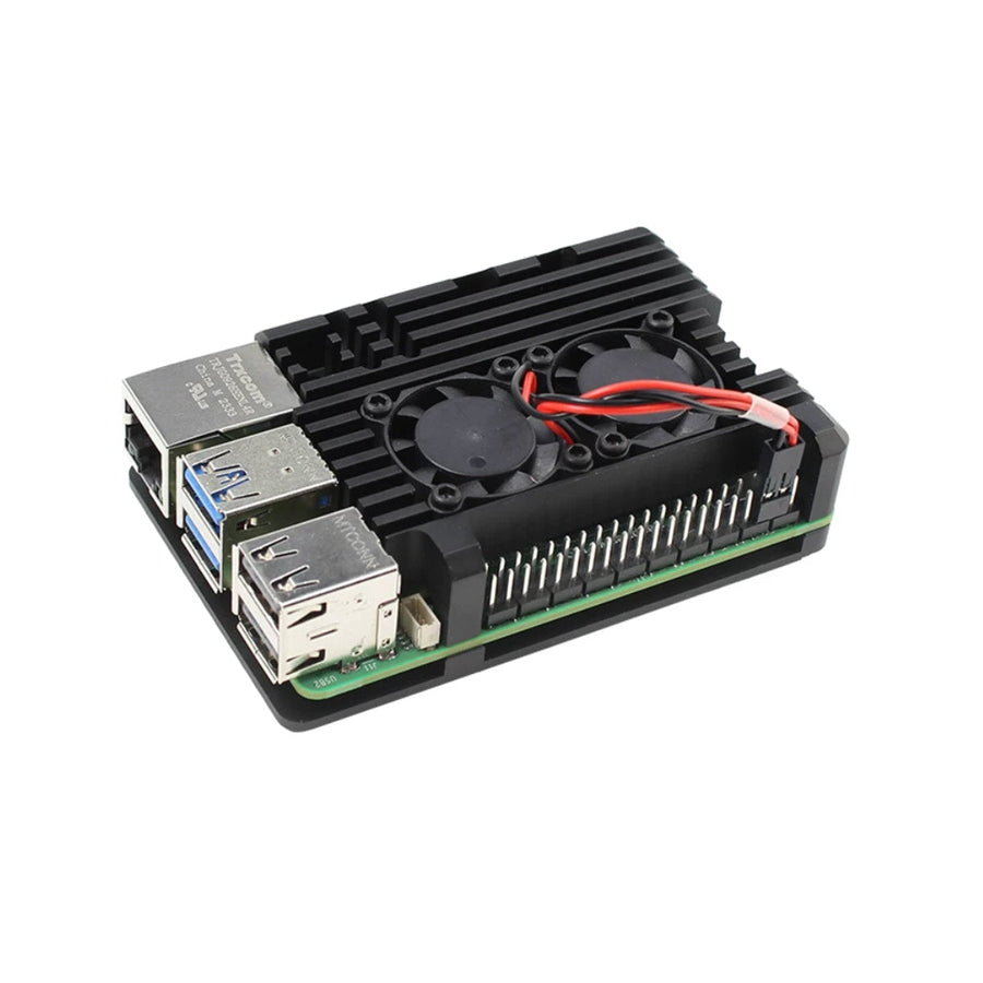 Raspberry Pi 5 Sabit Hızlı Çift Fanlı Alüminyum Soğutma Kasası